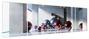 Obraz - 3D przestrzeń z kulami II. (170x50 cm)