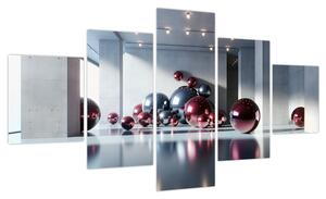 Obraz - 3D przestrzeń z kulami II. (125x70 cm)