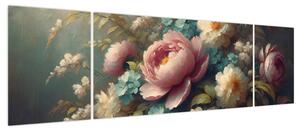 Obraz - Martwa natura z kwiatami - obraz (170x50 cm)