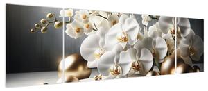 Obraz - Orchidea i złote kule (170x50 cm)