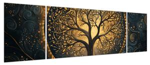Obraz – Drzewo ze złotą aurą (170x50 cm)