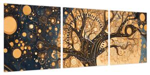Obraz – Surrealistyczne drzewo (z zegarem) (90x30 cm)