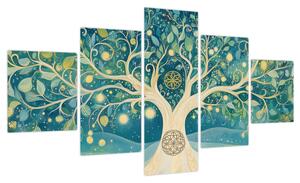 Obraz – Magiczne drzewo ze spiralami (125x70 cm)