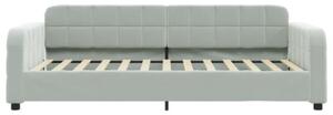 Sofa rozsuwana, jasnoszara, 100x200 cm, aksamit