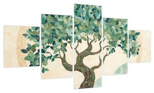 Obraz – Elegancka mozaika z drzewem (125x70 cm)
