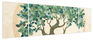 Obraz – Elegancka mozaika z drzewem (170x50 cm)