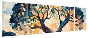 Obraz – Mozaika – słońce i drzewo II. (170x50 cm)