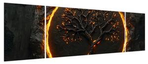 Obraz – Drzewo życia w lawie II. (170x50 cm)