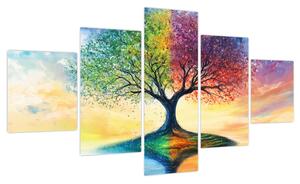 Obraz – Malowane drzewo czterech pór roku (125x70 cm)
