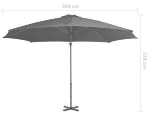 Parasol wiszący z aluminiowym słupkiem, 300 cm, antracytowy