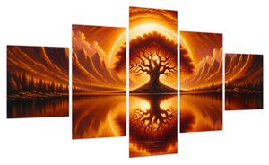 Obraz – Drzewo w krwawym słońcu (125x70 cm)
