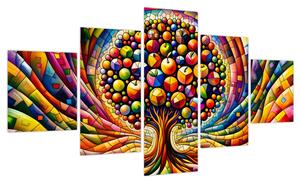 Obraz – Kolorowe drzewo z jabłkami (125x70 cm)