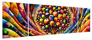 Obraz – Kolorowe drzewo z jabłkami (170x50 cm)