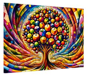 Obraz – Kolorowe drzewo z jabłkami (70x50 cm)