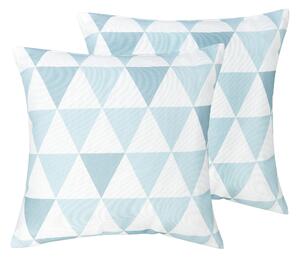 Zestaw 2 poduszek ogrodowych w trójkąty 40 x 40 cm niebiesko-biały Trifos Beliani