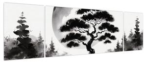 Obraz – Czarno-biały bonsai (170x50 cm)