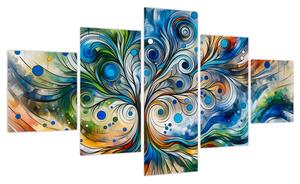 Obraz – Kolorowe energetyczne drzewo (125x70 cm)