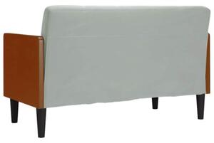 Sofa dwuosobowa z poduszkami waÅkowymi jasnoszara 110 cm
