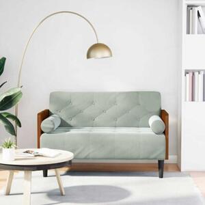 Sofa dwuosobowa z poduszkami waÅkowymi jasnoszara 110 cm