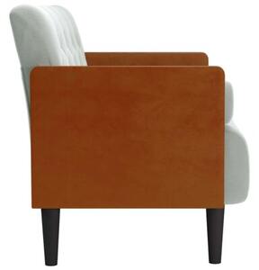 Sofa dwuosobowa z poduszkami waÅkowymi jasnoszara 110 cm
