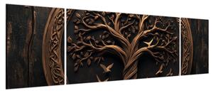 Obraz – Drewniane drzewo życia (170x50 cm)