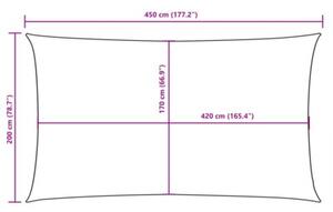 Prostokątny żagiel ogrodowy, tkanina oxford, 2x4,5 m, beżowy