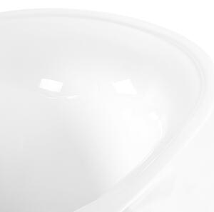 Nowoczesna owalna wanna wolnostojąca LED z hydromasażem akrylowa biała Mustique Beliani