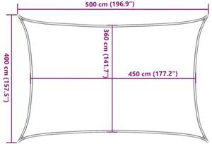 Żagiel przeciwsłoneczny, 160 g/m², prostokątny, 4x5 m, hdpe