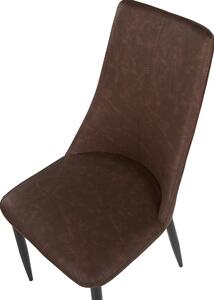 Nowoczesny zestaw 2 krzeseł do jadalni ekoskóra metalowe nogi brązowy Clayton Beliani