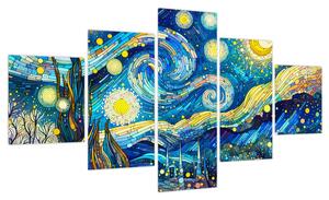 Obraz – Mozaika gwiaździstej nocy (125x70 cm)