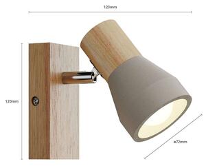 Lindby - Filiz Lampa Ścienna Wood/Concrete Lindby