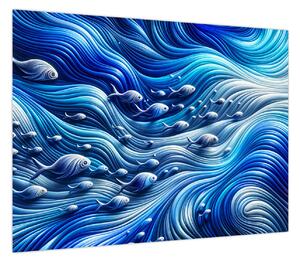 Obraz – Ryby w falach (70x50 cm)