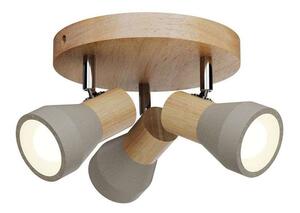 Lindby - Filiz Round Lampa Sufitowa Concrete/Wood Lindby