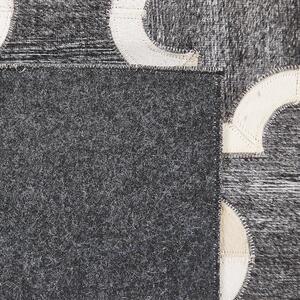 Dywan skórzany z wzorem geometrycznym 160 x 230 cm szaro-beżowy Yedisu Beliani
