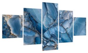 Obraz - Niebieski zróżnicowany marmur (125x70 cm)