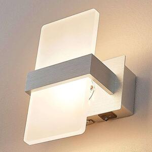Lindby - Yorick LED Lampa Ścienna Satin White/Brushed Aluminium Lindby