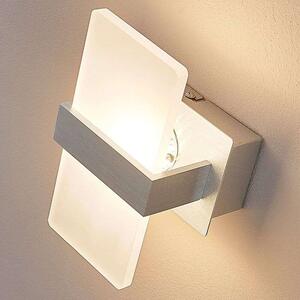 Lindby - Yorick LED Lampa Ścienna Satin White/Brushed Aluminium Lindby