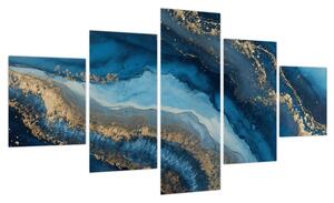 Obraz - Niebieska marmurowa abstrakcja (125x70 cm)