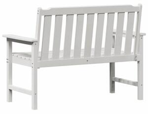 Ławka ogrodowa biały 120 x 59 x 88 cm hdpe