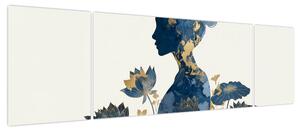 Obraz - Marmurowy profil kobiety (170x50 cm)
