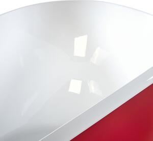 Wanna wolnostojąca czerwona akrylowa 170 x 77 cm system przelewowy Tesoro Beliani