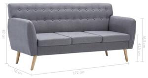 Sofa 3-osobowa tapicerowana tkaninÄ , 172x70x82 cm, jasnoszara