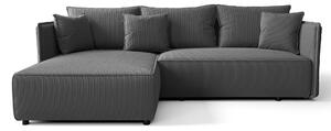 Grafitowa Rozkładana Sofa Narożna Z Pojemnikiem M3-N29