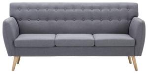 Sofa 3-osobowa tapicerowana tkaninÄ , 172x70x82 cm, jasnoszara