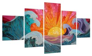 Obraz - Mozaika fal (125x70 cm)
