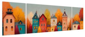 Obraz - Jesienna wieś (170x50 cm)