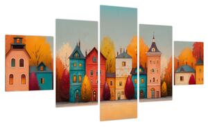 Obraz - Jesienna wieś (125x70 cm)