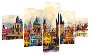 Obraz - Jesień w malowanym mieście (125x70 cm)