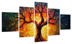 Obraz - Drzewo życia w mozaice (125x70 cm)