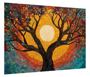 Obraz - Słońce w koronie drzewa życia (70x50 cm)